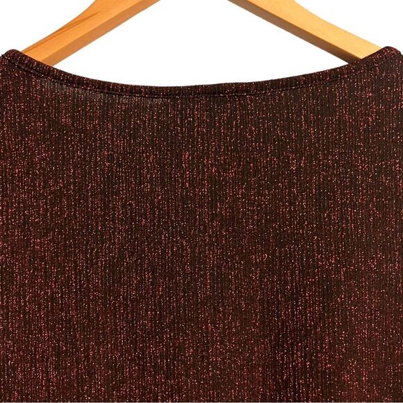Red Metallic twist blouse Size Large women NEW WITH TAG🏷 - Picture 7 of 13